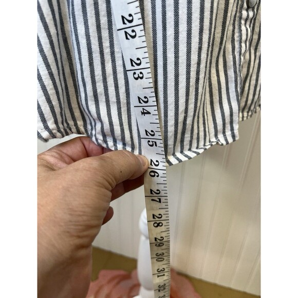 Knox Rose Long sleeve Black/White Pinstrip shirt with Pearl snap buttons‎ Sz XL - Picture 8 of 11